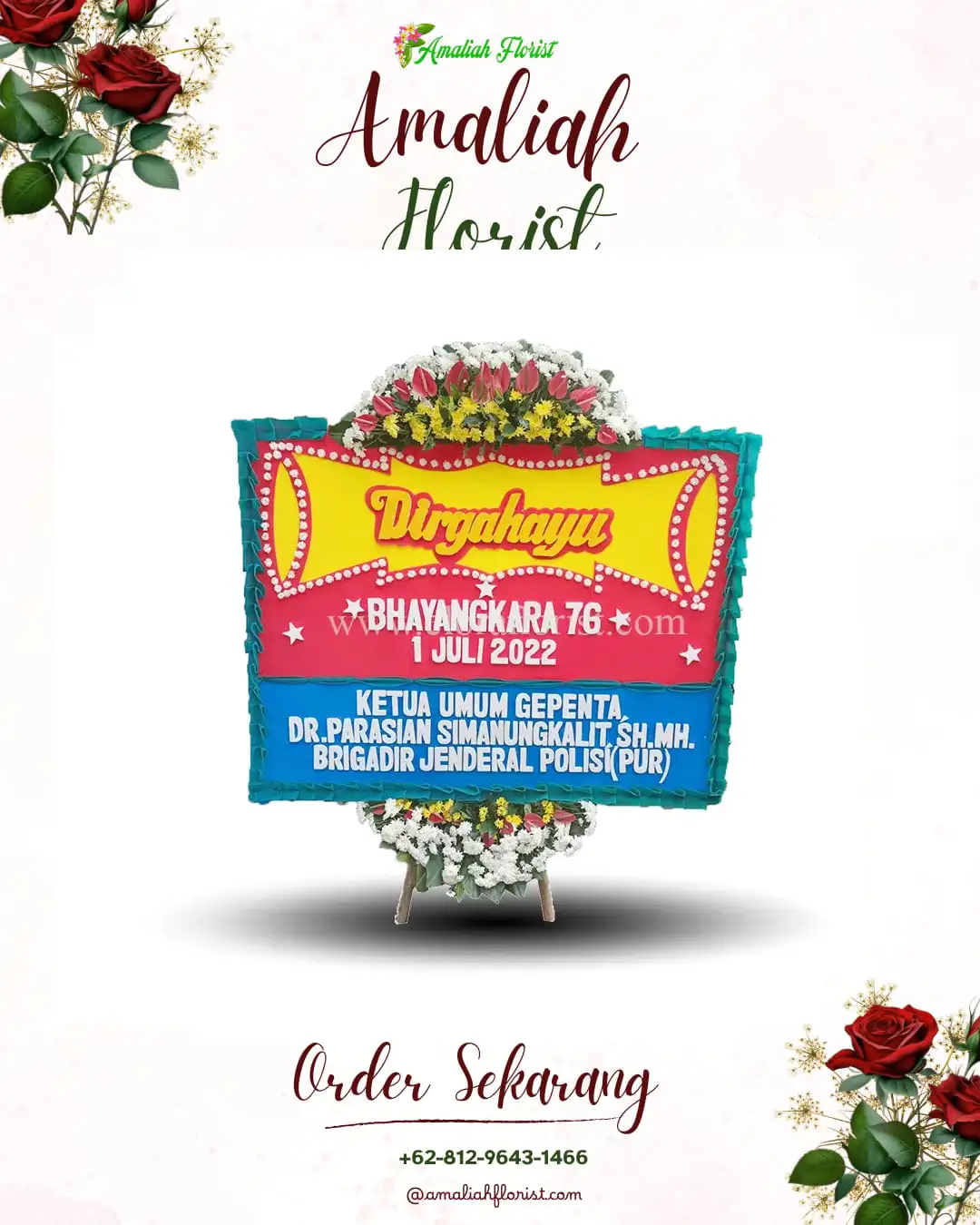 Papan Bunga HUT Ulang Tahun Buay Pemuka Bangsa Raja